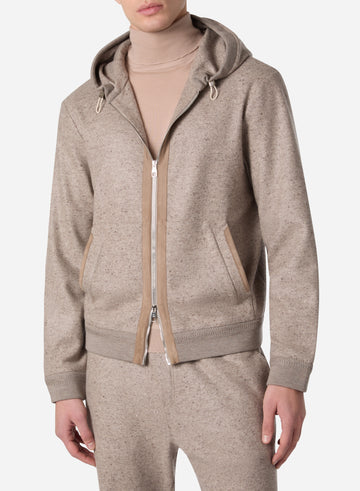CASHMERE TWEED FULL ZIP HOODIE