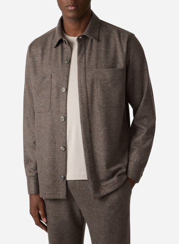 CASHMERE TWEED JERSEY SHIRT JACKET
