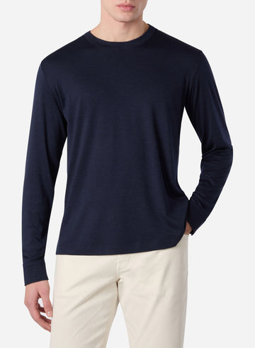 CASHMERE AND SILK LONG SLEEVES T-SHIRT
