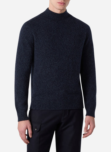 TWISTED CASHMERE MOCK COLLAR
