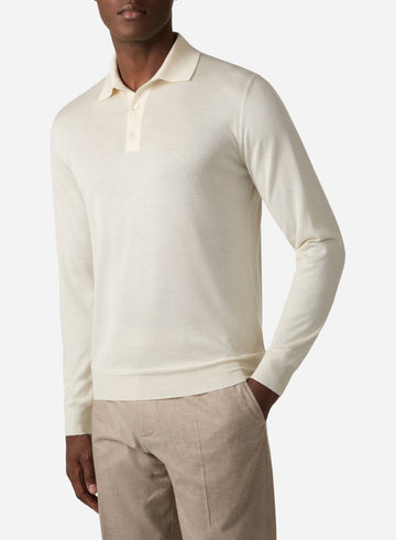 CASHMERE AND SILK LONG SLEEVES POLO