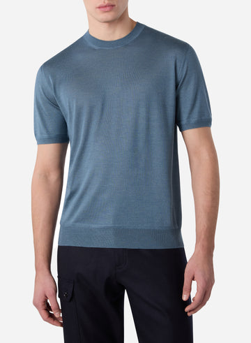 CASHMERE AND SILK SHORT SLEEVES T-SHIRT