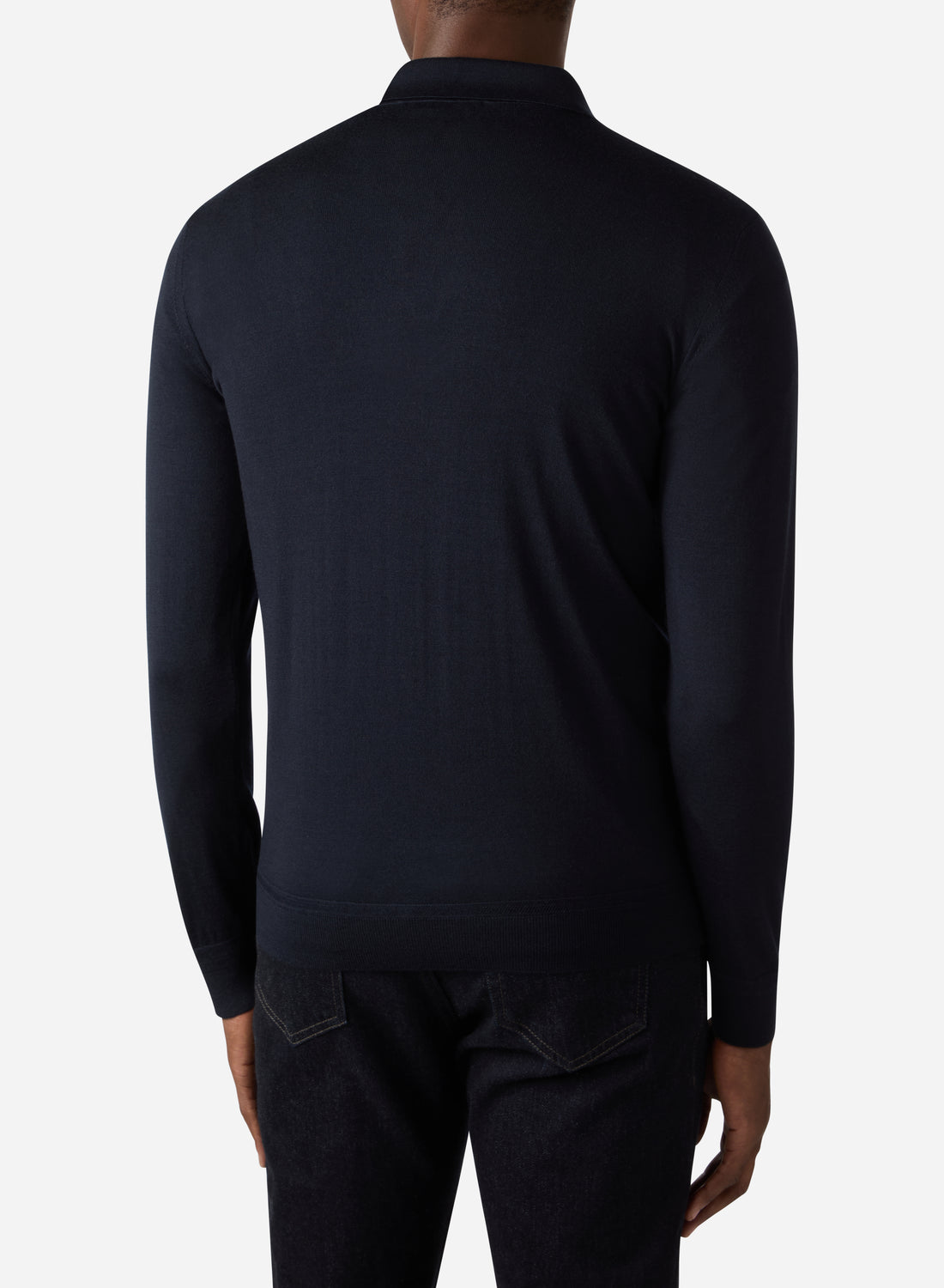 SUPERFINE WOOL LONG SLEEVES HALF ZIP POLO