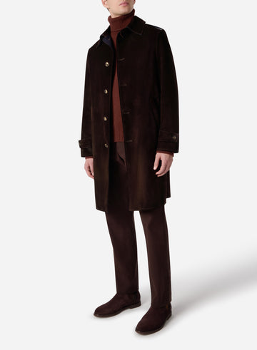 SUEDE TRENCH WITH CASHMERE JERSEY LINING