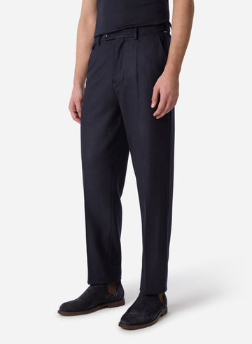 SUPERFINE MERINO WOOL FLAT FRONT PANT