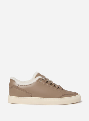 LEATHER SIENA SNEAKER WITH SHEARLING LINING