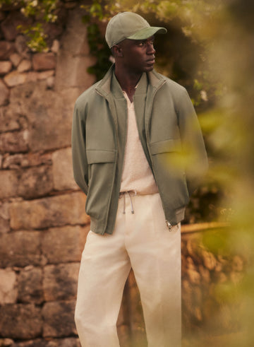 WATER-REPELLENT WOOL WINDBREAKER BLOUSON