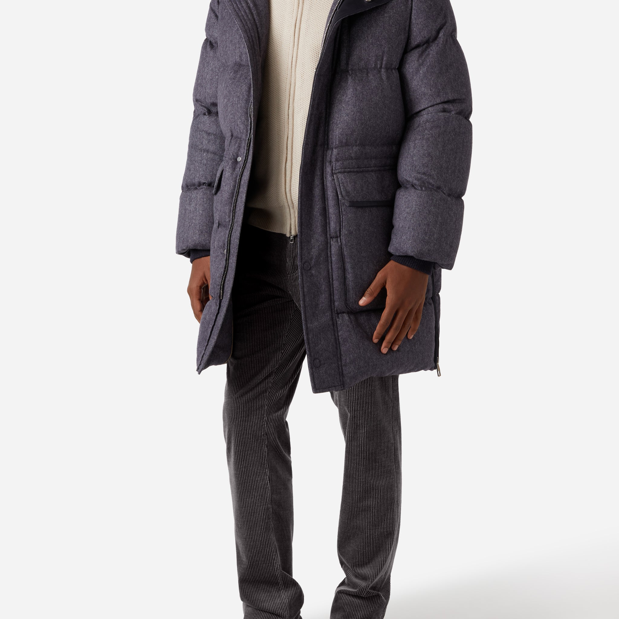 CASHMERE AND SILK GOOSE DOWN PARKA