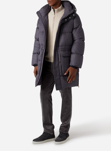 CASHMERE AND SILK GOOSE DOWN PARKA