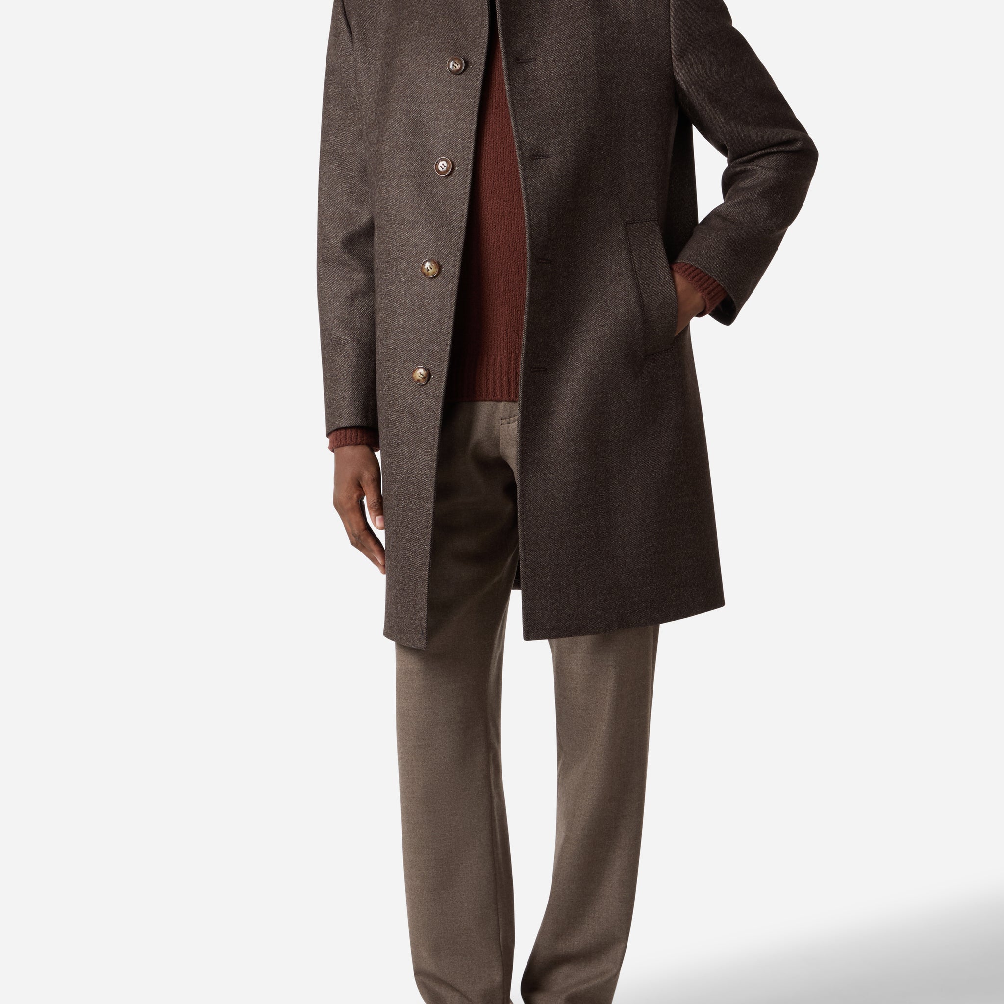 SUPERFINE MERINO WOOL SINGLE BREAST COAT