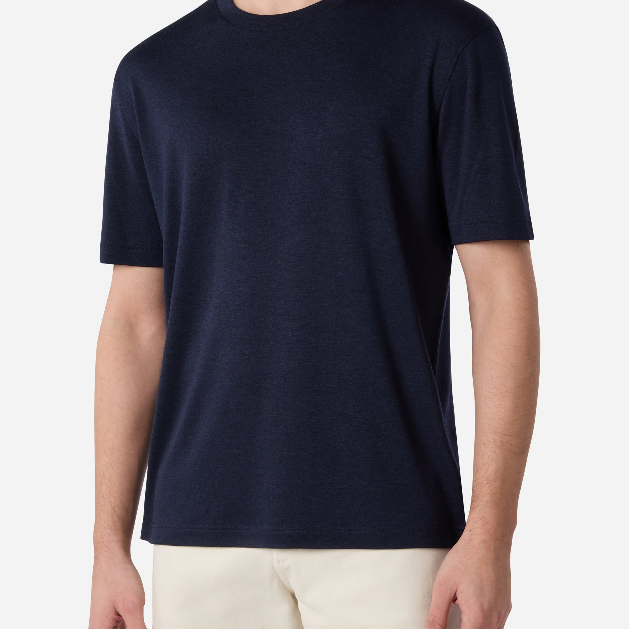 CASHMERE AND SILK SHORT SLEEVES T-SHIRT