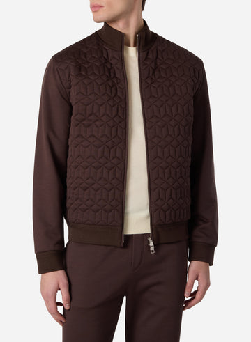COTTON AND SILK QUILTED JERSEY BOMBER
