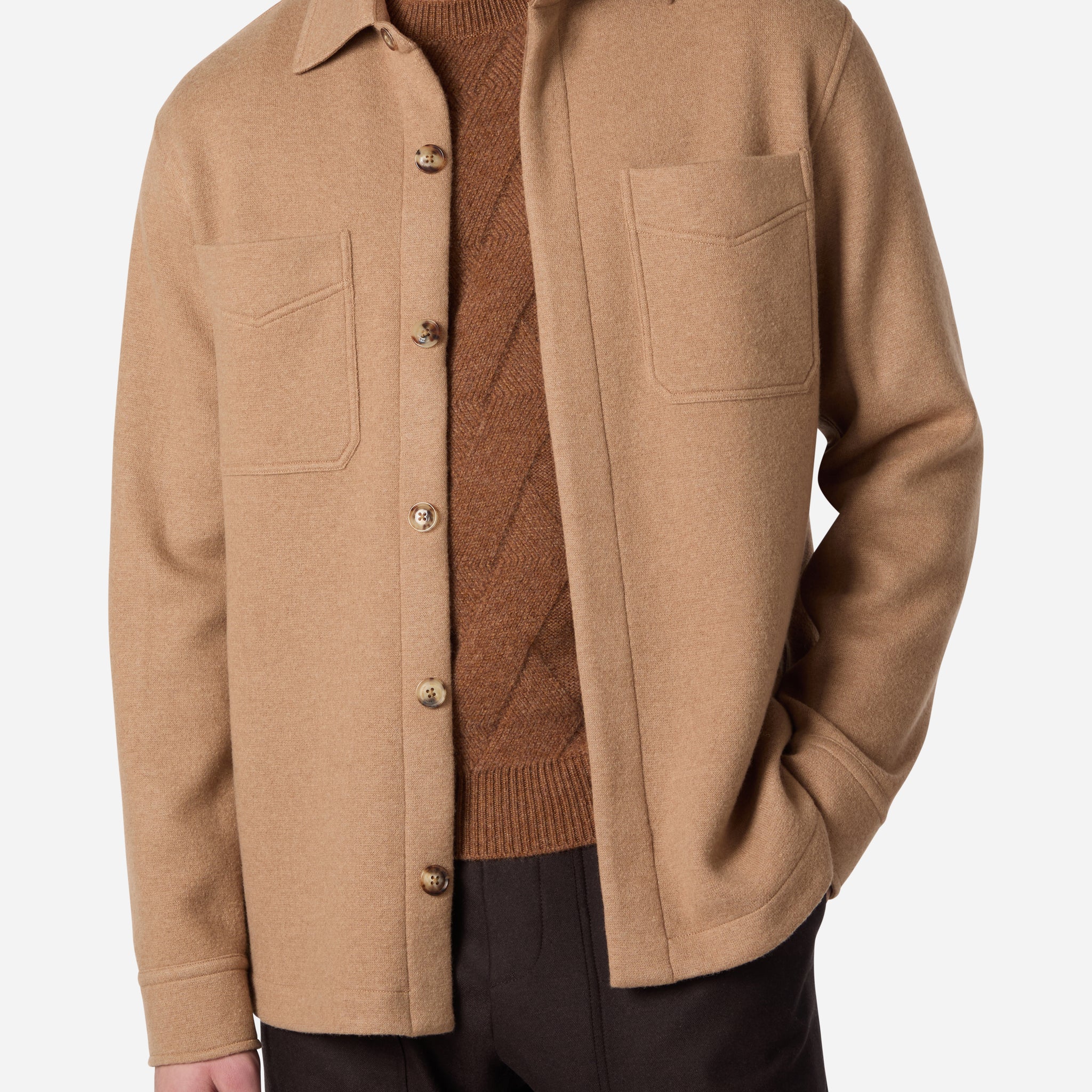 BABY CAMELHAIR JERSEY SHIRT JACKET