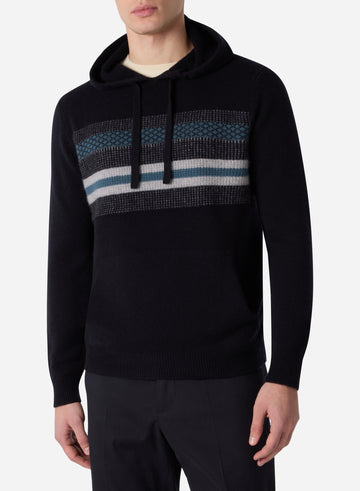 CASHMERE FAIR ISLE HOODIE