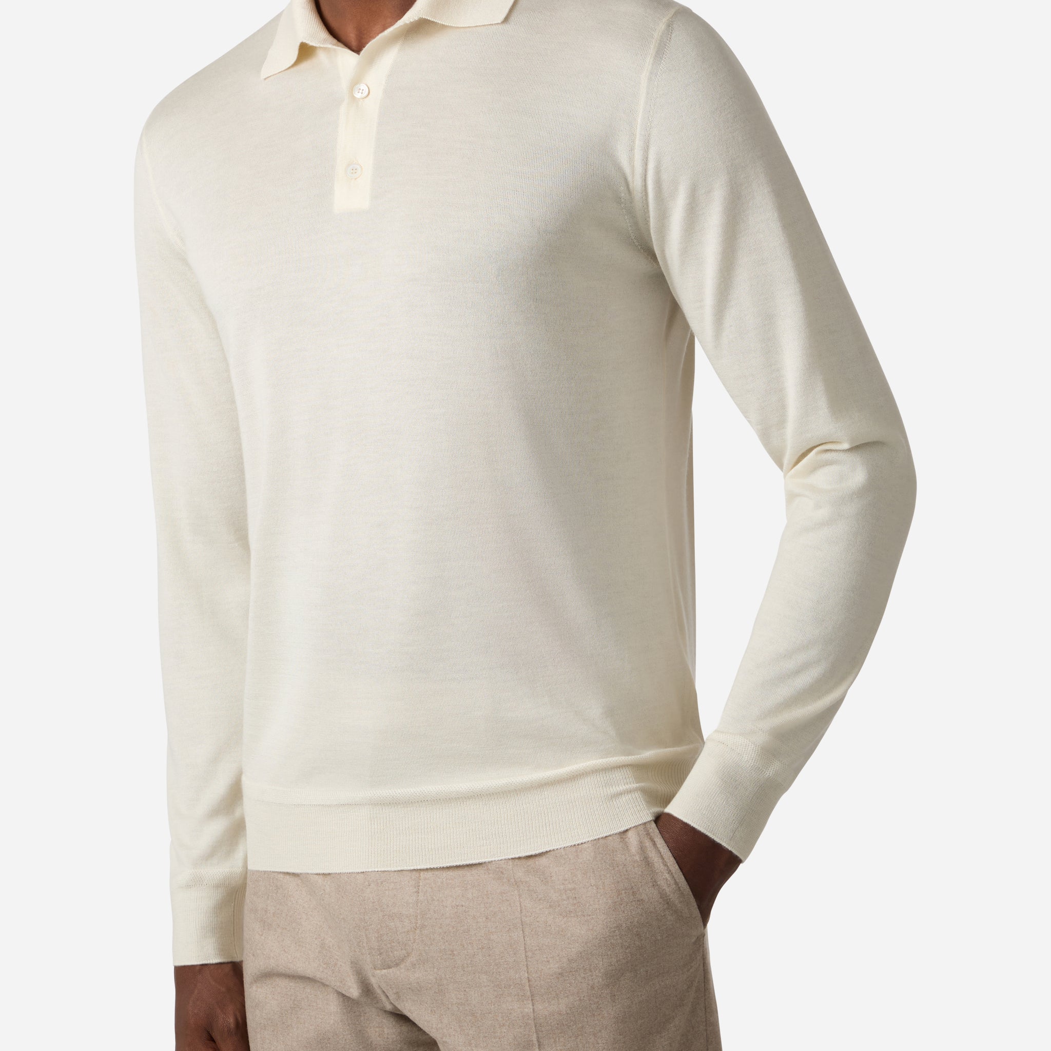 CASHMERE AND SILK LONG SLEEVES POLO
