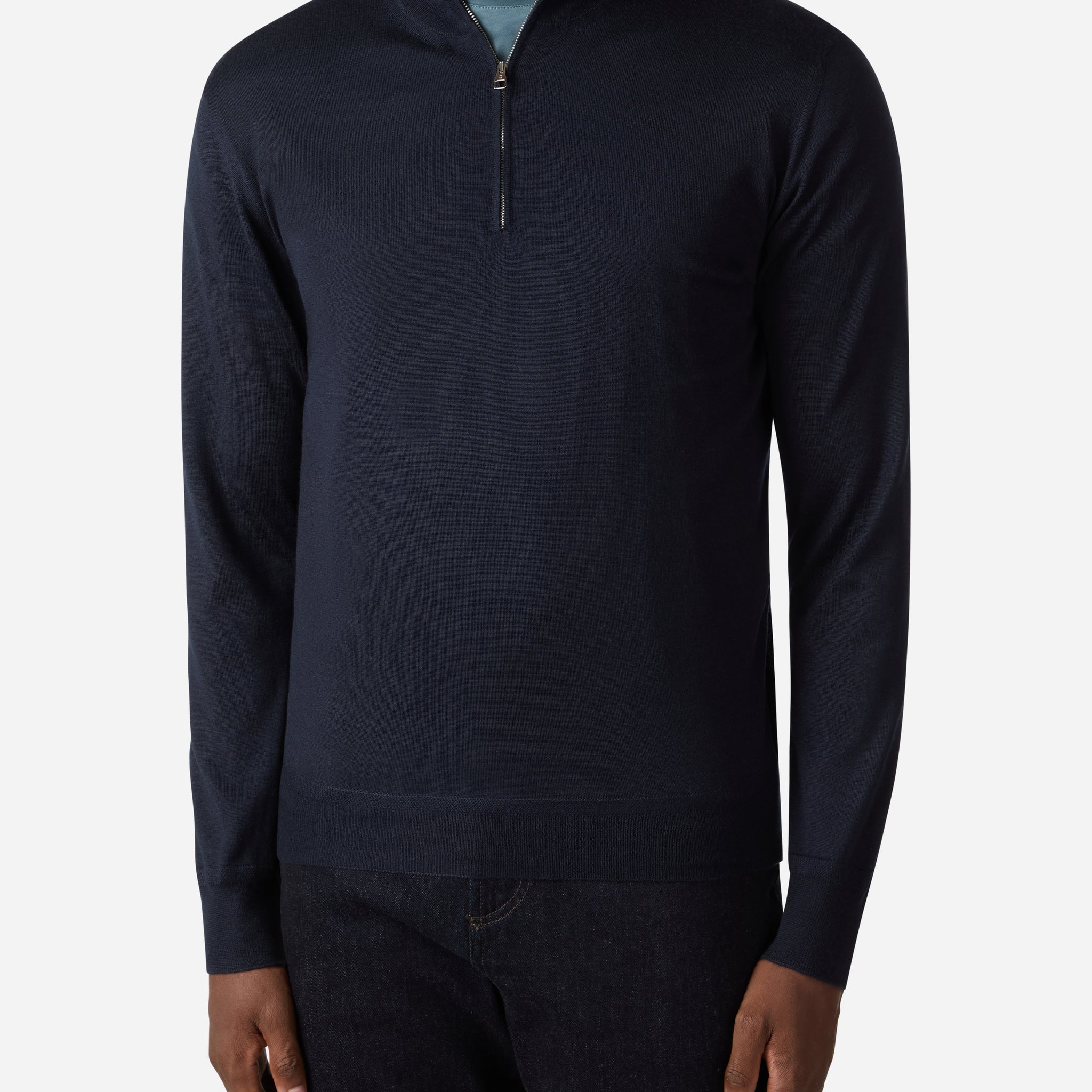 CASHMERE AND SILK LONG SLEEVES HALF ZIP