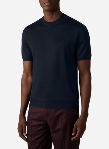CASHMERE AND SILK SHORT SLEEVES T-SHIRT