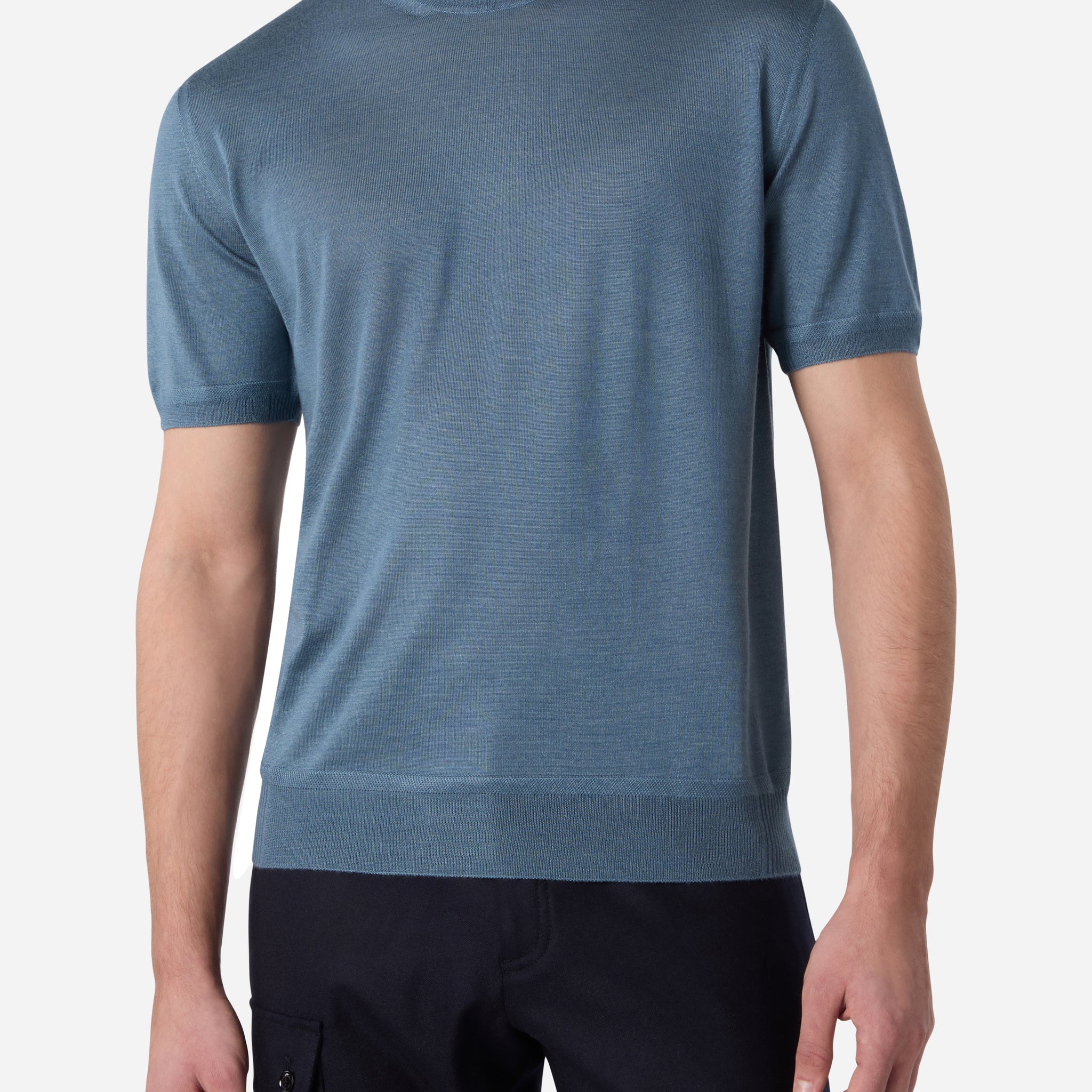 CASHMERE AND SILK SHORT SLEEVES T-SHIRT