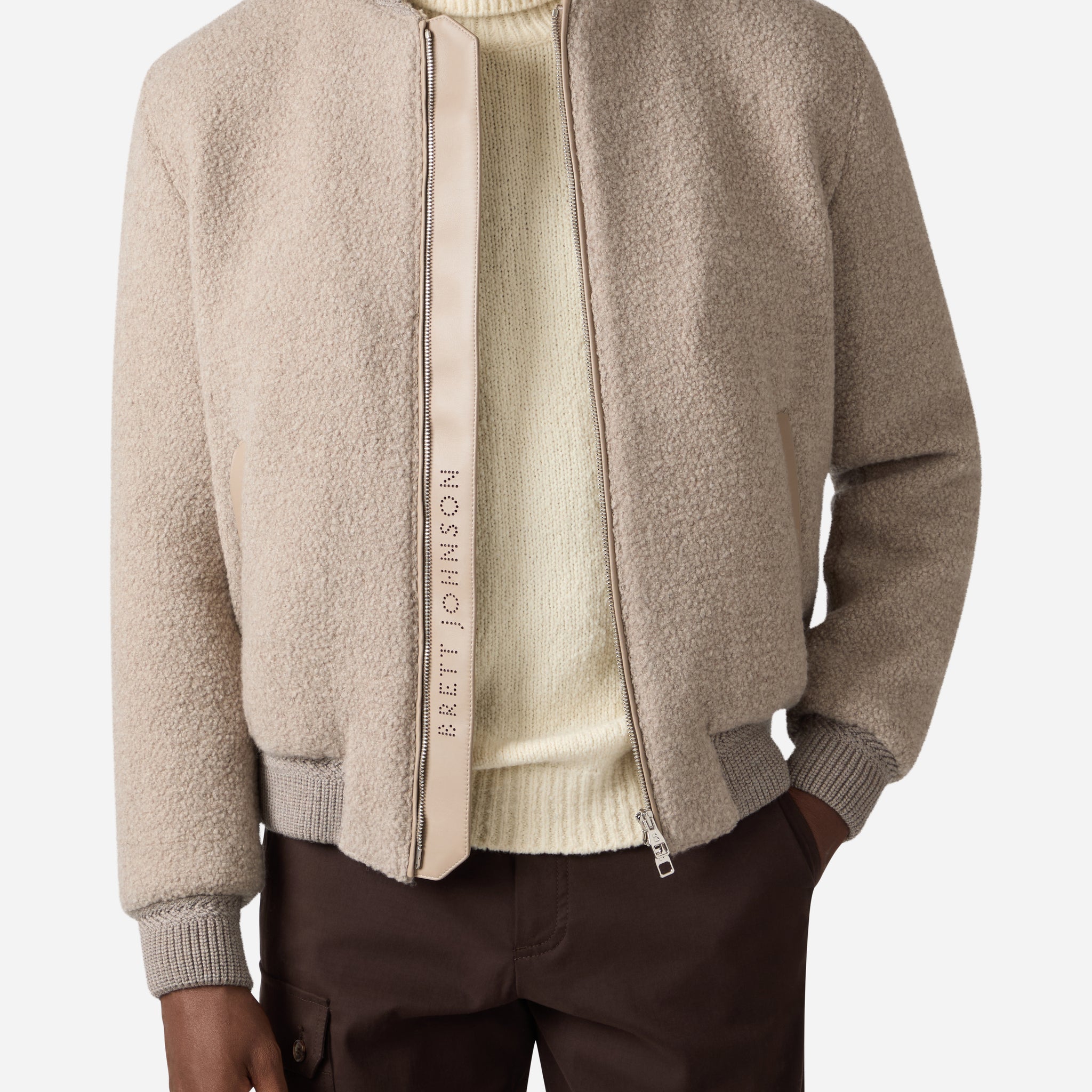 WOOL AND CASHMERE VARSITY JACKET