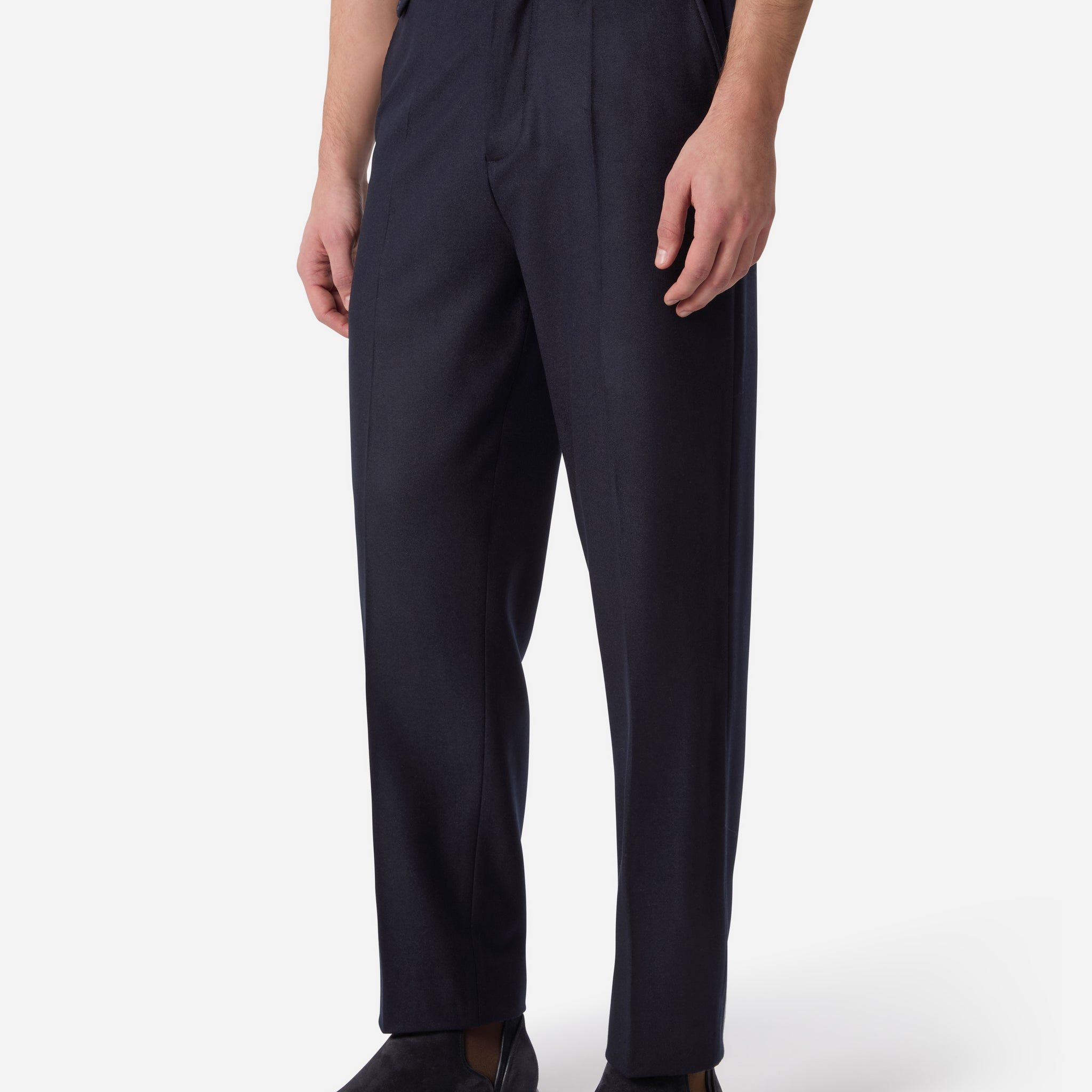 SUPERFINE MERINO WOOL FLAT FRONT PANT