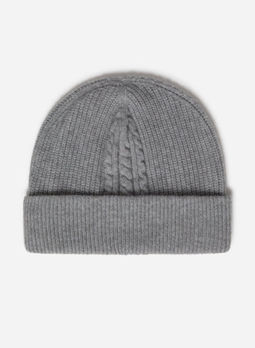 CASHMERE FANCY CABLE BEANIE