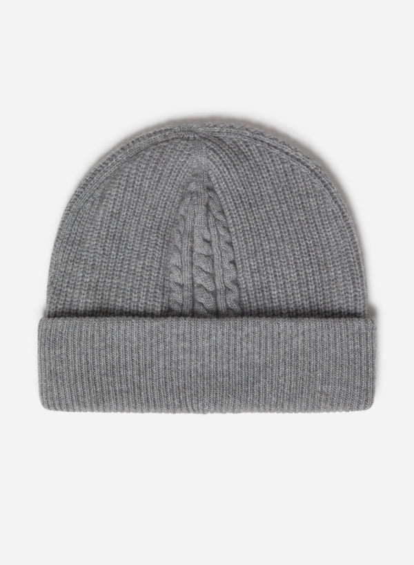 CASHMERE FANCY CABLE BEANIE