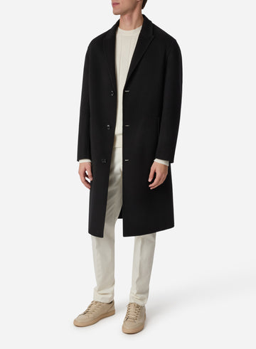 WOOL AND CASHMERE DOUBLE SINGLE BREAST OVERCOAT
