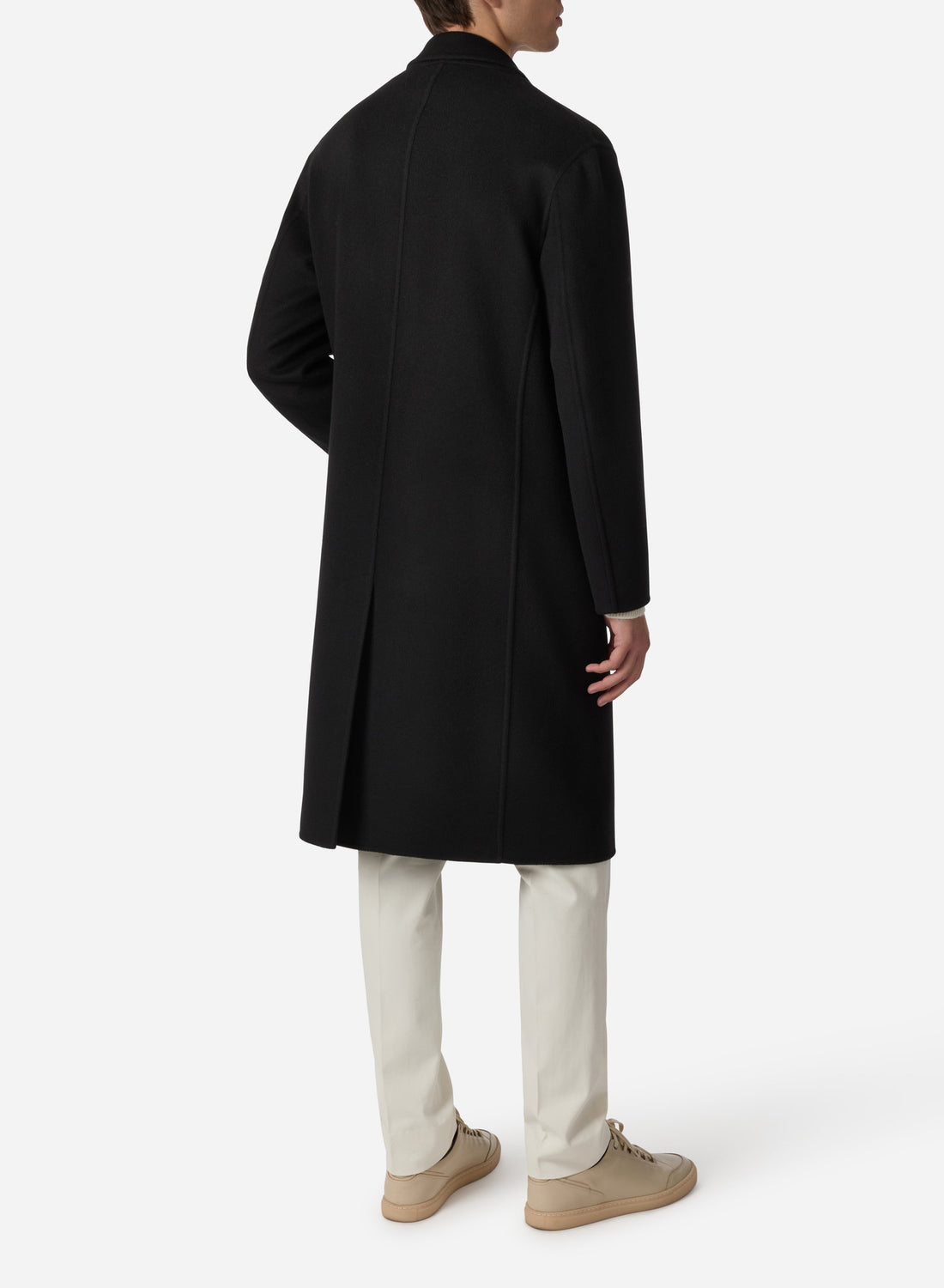WOOL AND CASHMERE DOUBLE SINGLE BREAST OVERCOAT