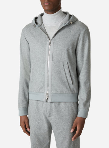 WOOL AND CASHMERE FULL ZIP HOODIE