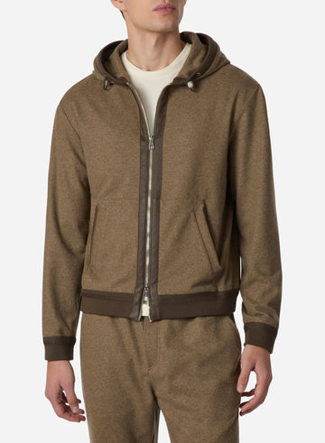 WOOL AND CASHMERE FULL ZIP HOODIE