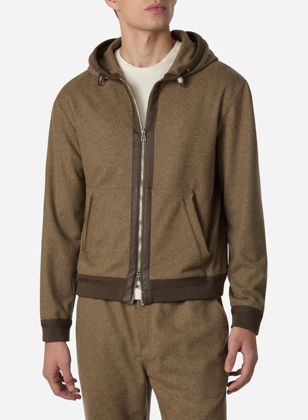 WOOL AND CASHMERE FULL ZIP HOODIE