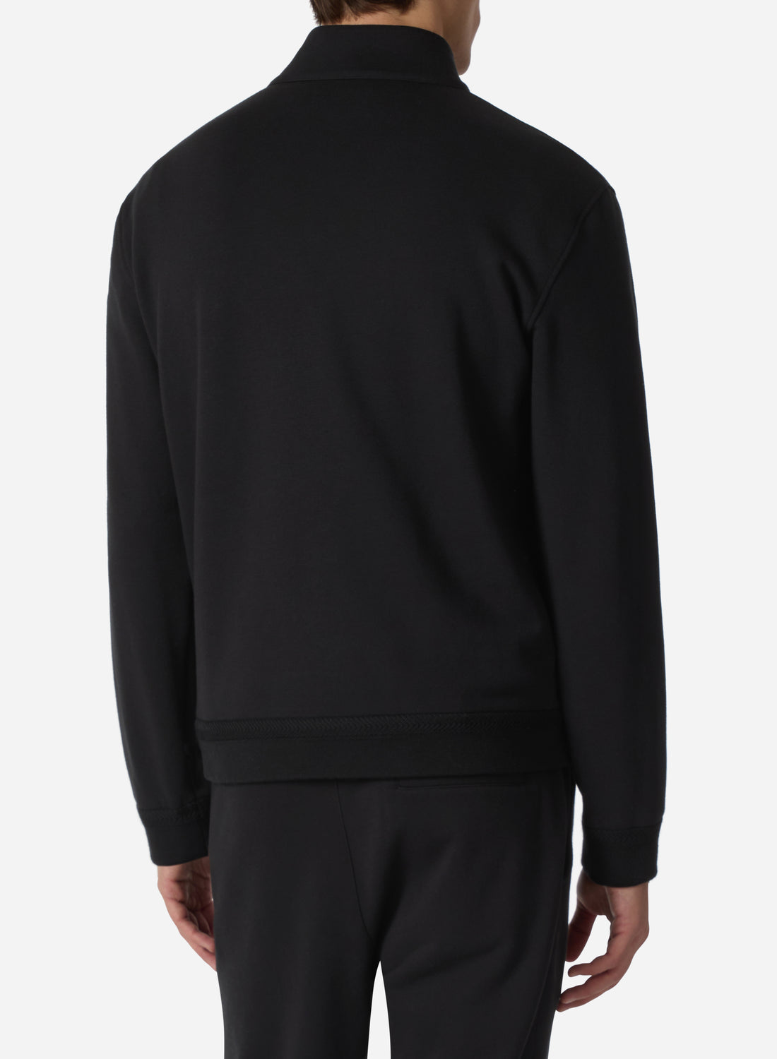 COTTON AND CASHMERE HALF-ZIP SWEATSHIRT