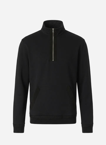 COTTON AND CASHMERE HALF-ZIP SWEATSHIRT
