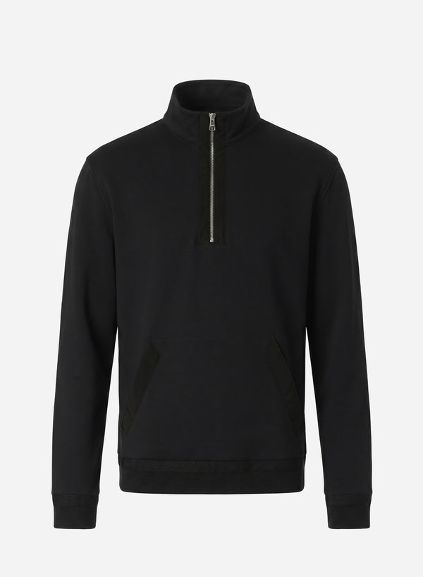 COTTON AND CASHMERE HALF-ZIP SWEATSHIRT