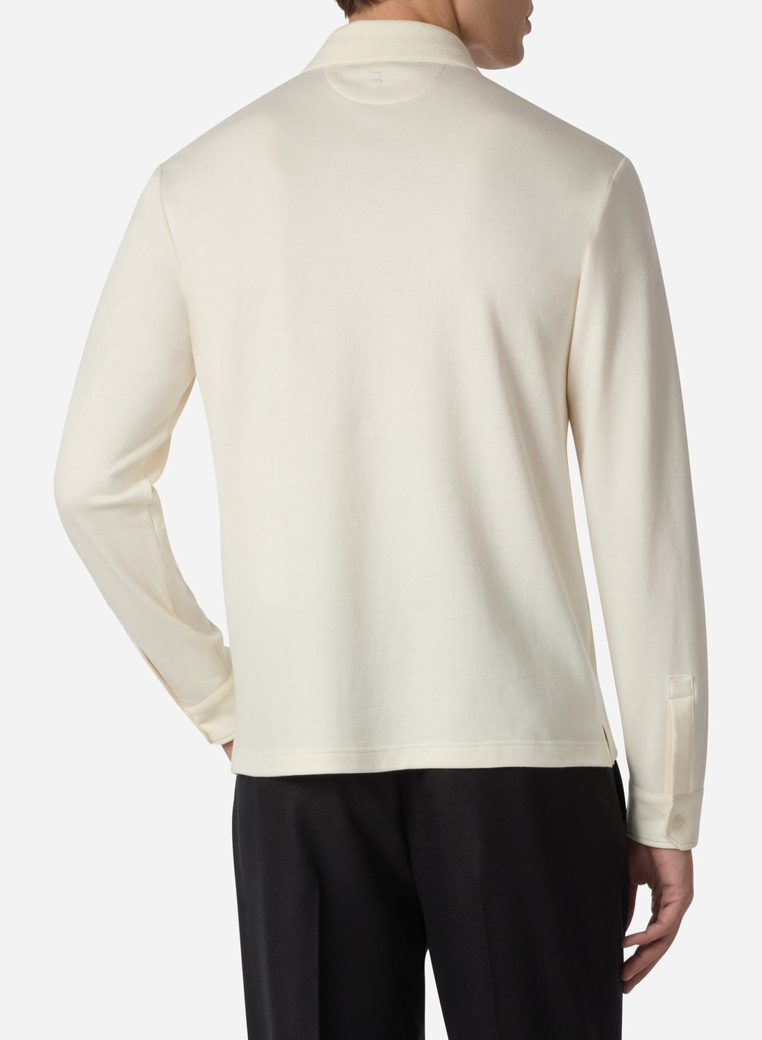 COTTON SILK CASHMERE LONG SLEEVES POLO