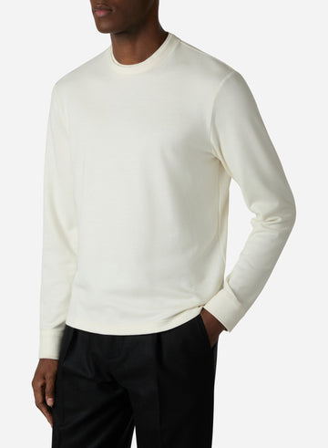 COTTON SILK CASHMERE LONG SLEEVES T-SHIRT