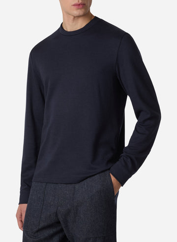COTTON SILK CASHMERE LONG SLEEVES T-SHIRT