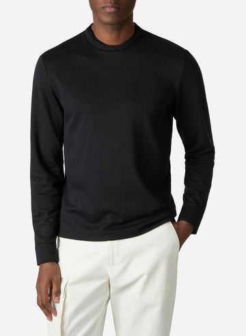 COTTON SILK CASHMERE LONG SLEEVES T-SHIRT