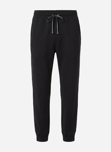 COTTON AND CASHMERE DRAWSTRING PANTS WITH CUFF