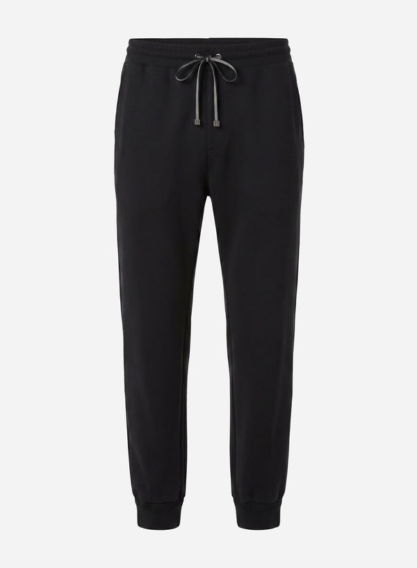 COTTON AND CASHMERE DRAWSTRING PANTS WITH CUFF