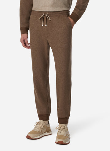 CASHMERE DRAWSTRING PANTS WITH CUFF