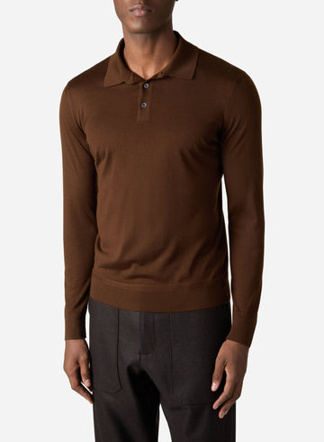VIRGIN WOOL LONG SLEEVES POLO
