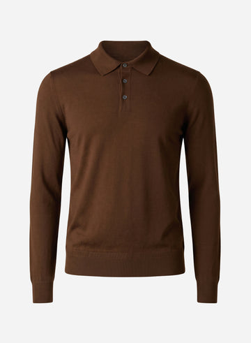 VIRGIN WOOL LONG SLEEVES POLO
