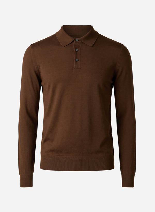 VIRGIN WOOL LONG SLEEVES POLO
