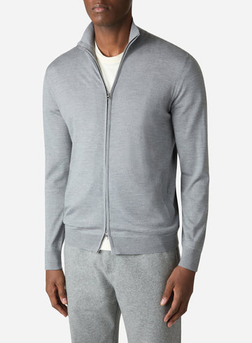 VIRGIN WOOL LONG SLEEVES FULL ZIP