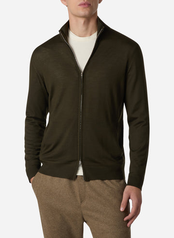 VIRGIN WOOL LONG SLEEVES FULL ZIP