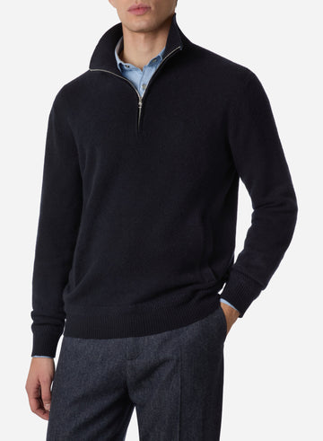 CASHMERE HALF ZIP