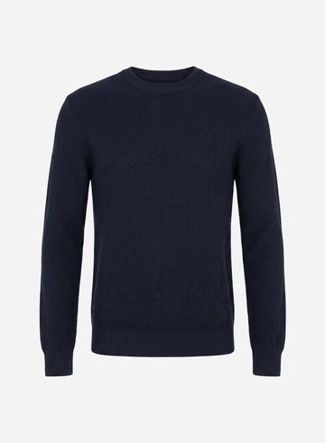 VIRGIN WOOL HONEYCOMB CREWNECK