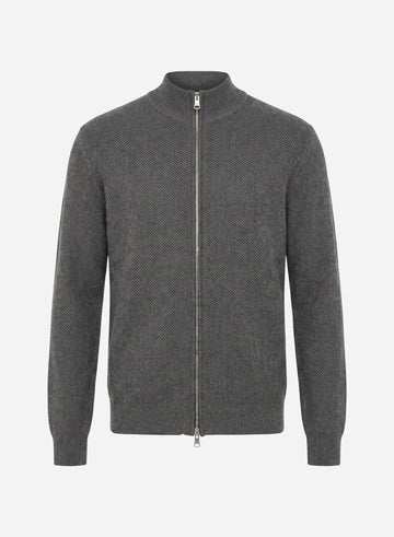 VIRGIN WOOL HONEYCOMB FULL ZIP