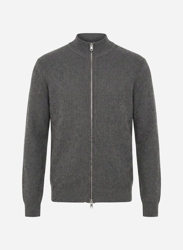VIRGIN WOOL HONEYCOMB FULL ZIP